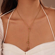 Gold Teardrop Y Necklace