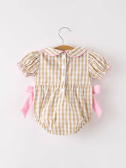 Fall Thanksgiving Plaid Baby Romper
