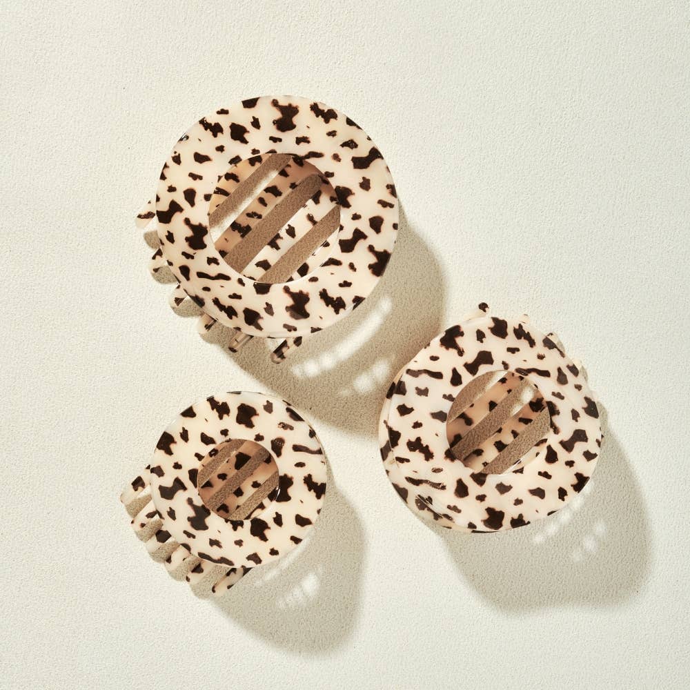 Flat Circle Hair Clip | Small | Blonde Tortoise