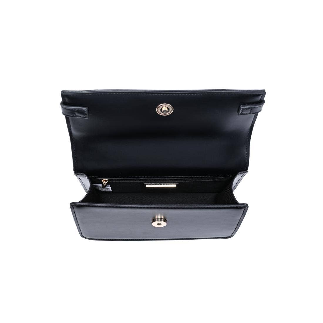 Black Belted Top Handle Crossbody