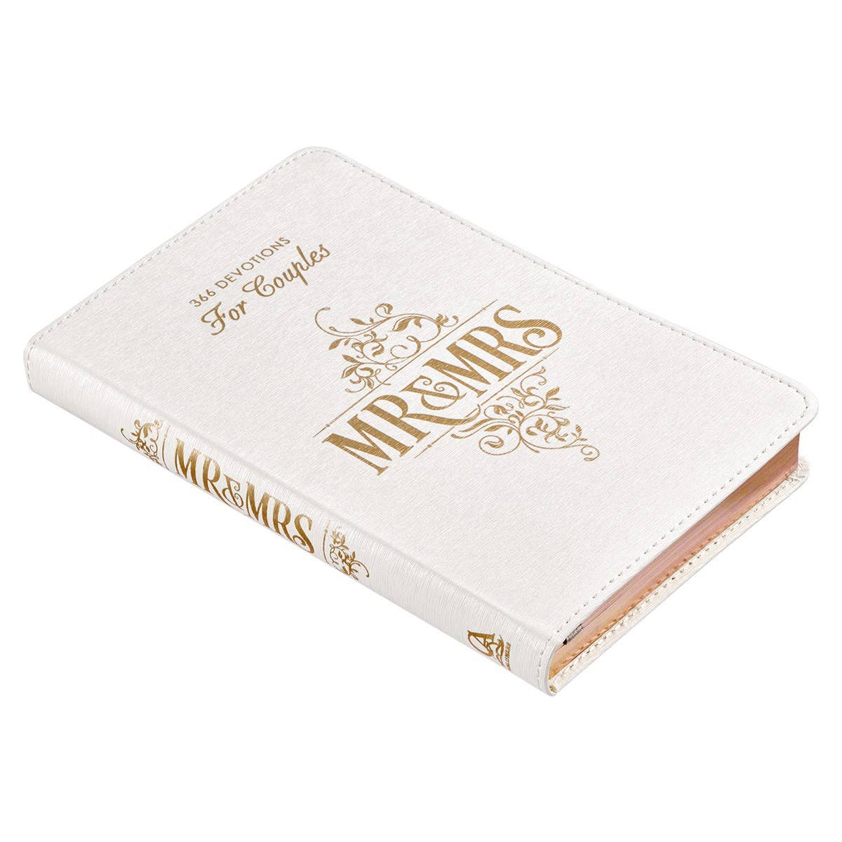 Mr. & Mrs. Devotional White Faux Leather