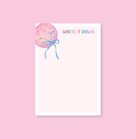 Write it Down Disco Ball Bow Notepad