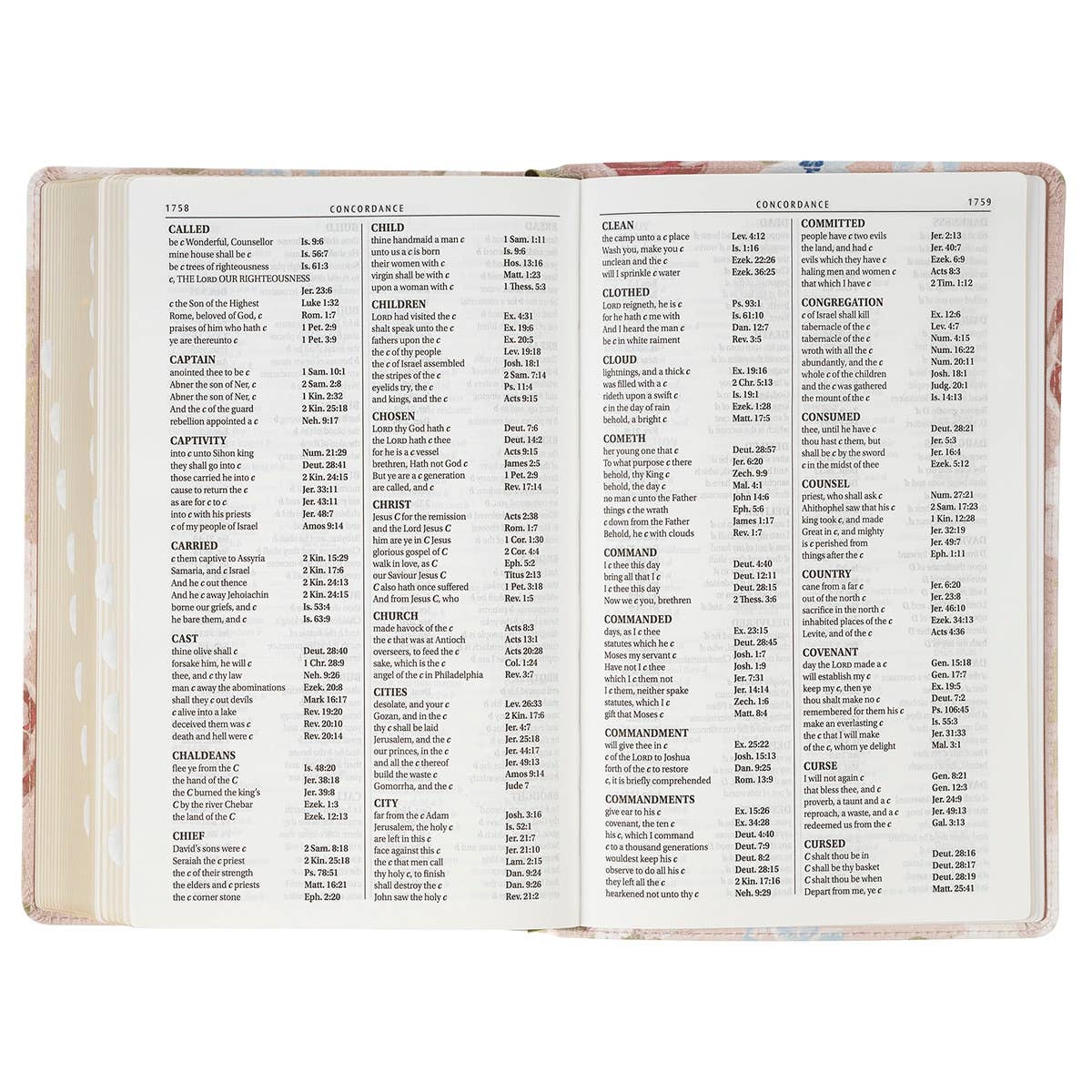 KJV Pink Bible Floral Print