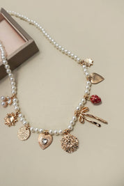 PEARL BEADED BOW STRAWBERRY CHERRY NECKLACE | 80N91511