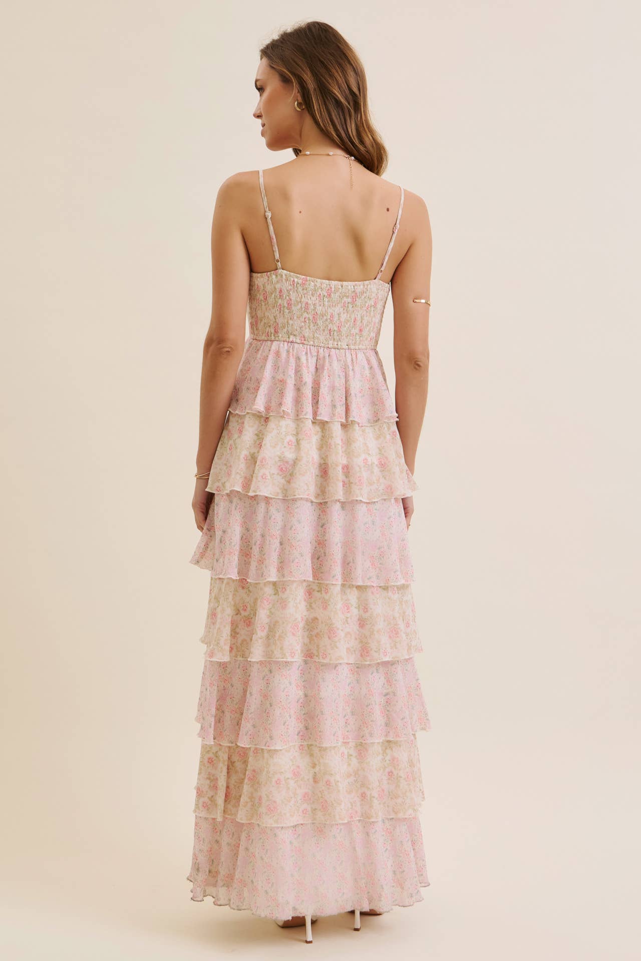 Multicolor Floral Tiered Maxi Dress