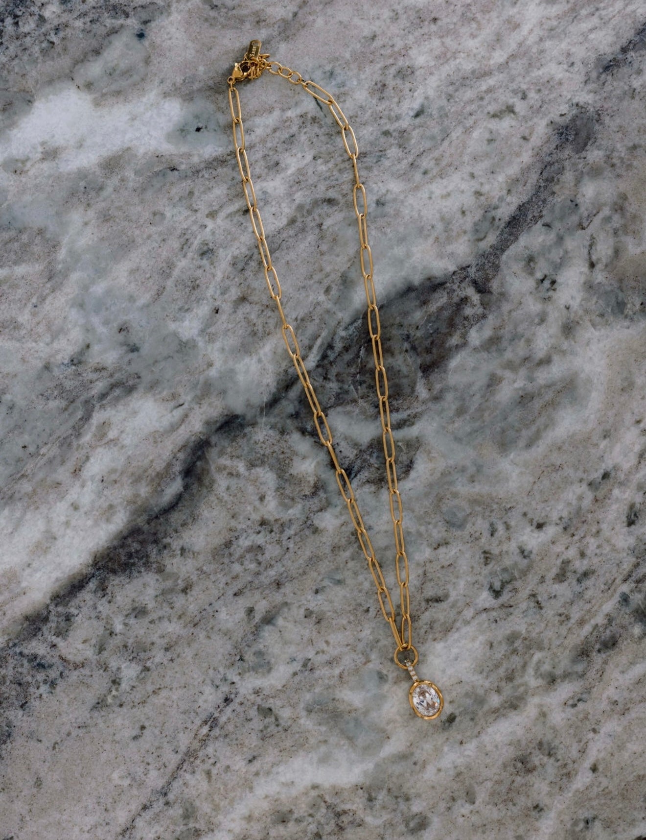 Gold Stone Pendant Necklace