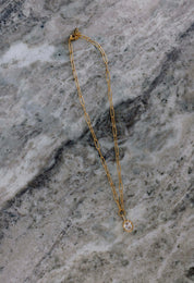 Gold Stone Pendant Necklace