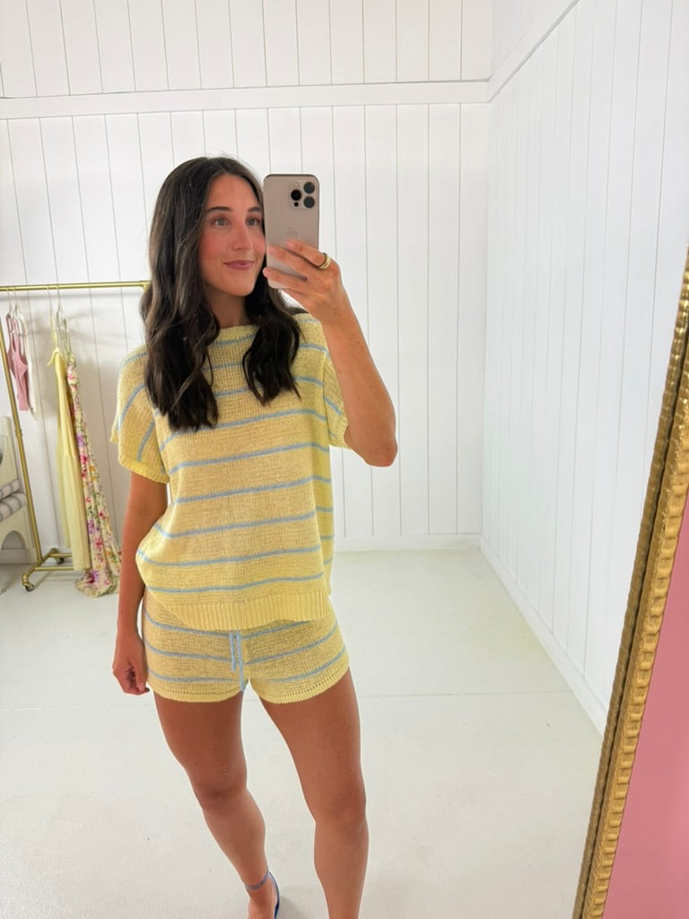 Yellow & Blue Striped Set