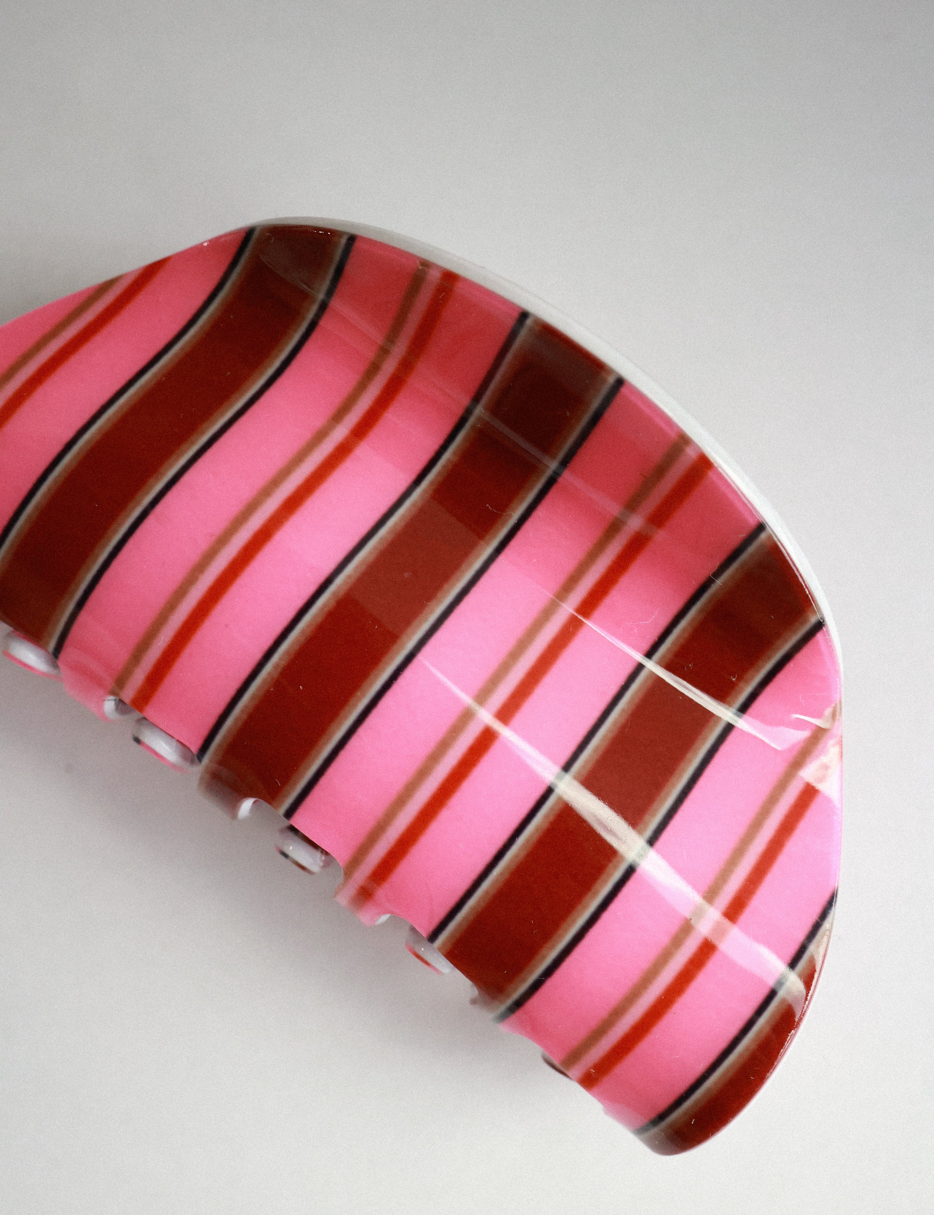 Pink Strawberry Stripe Claw Clip