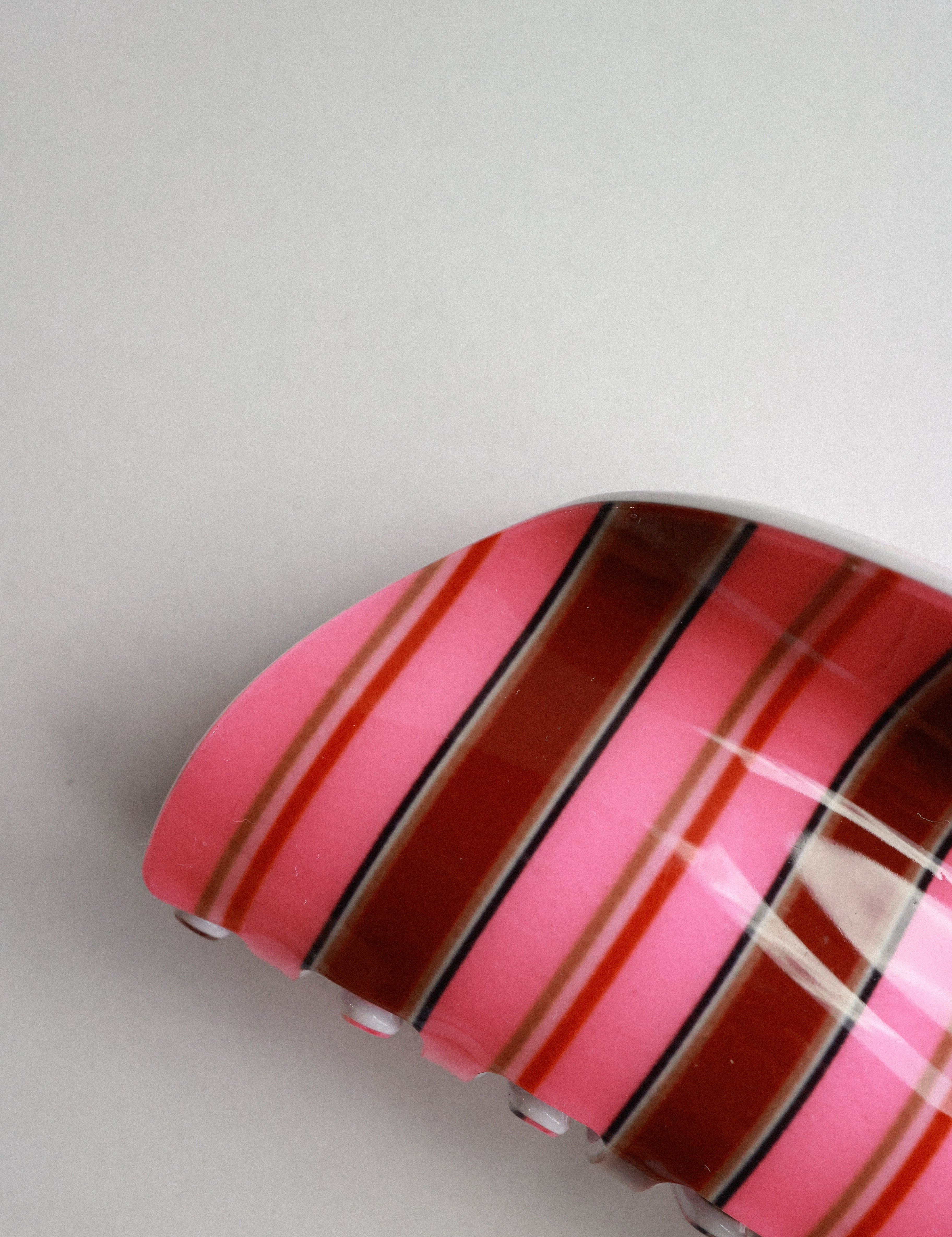 Pink Strawberry Stripe Claw Clip