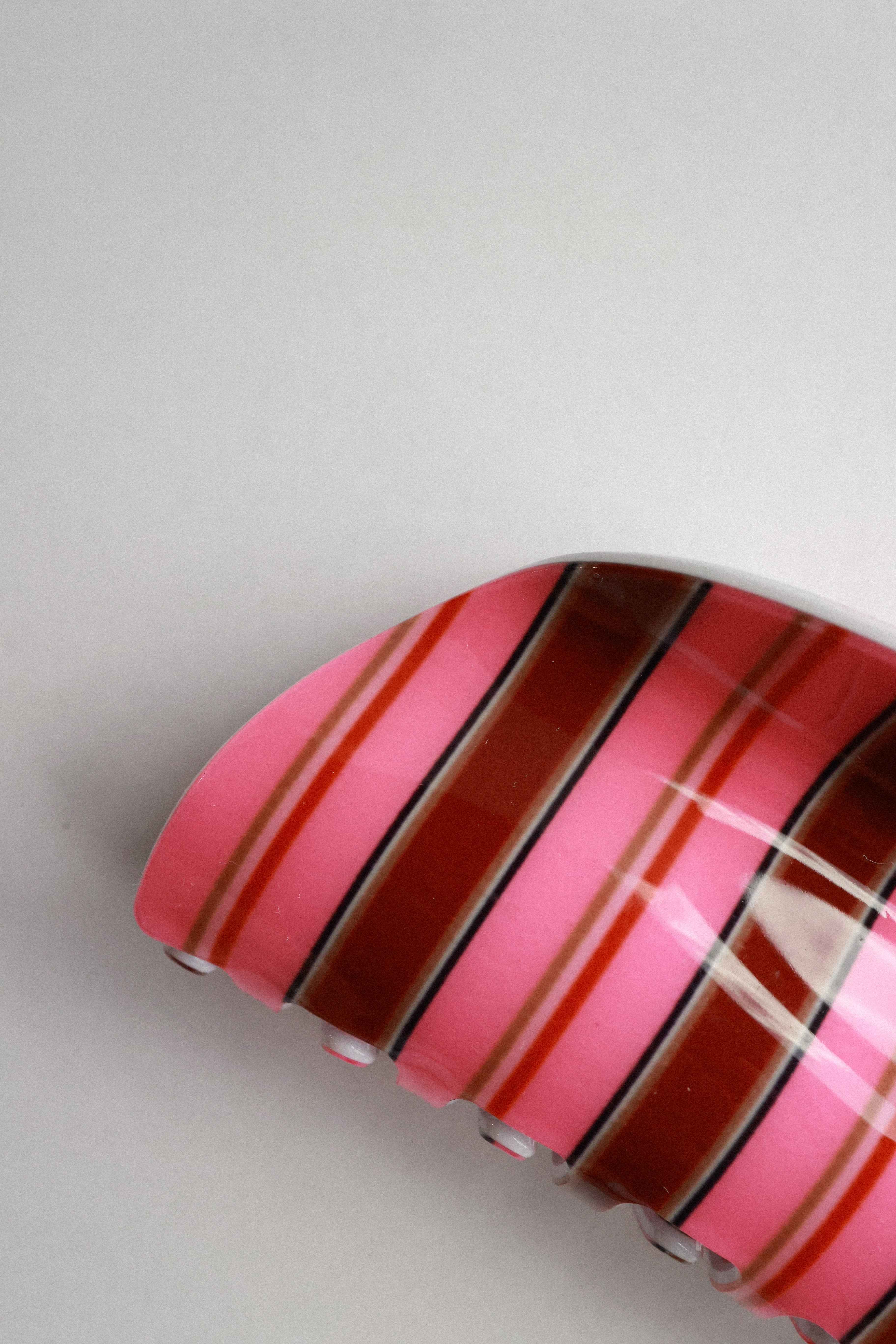 Pink Strawberry Stripe Claw Clip