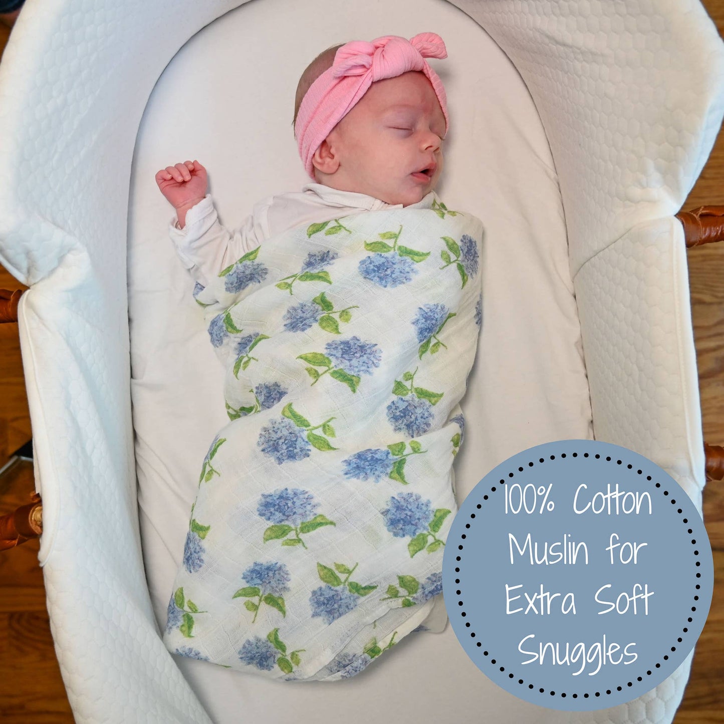 You Had Me At Hydrangea Baby Swaddle Blanket