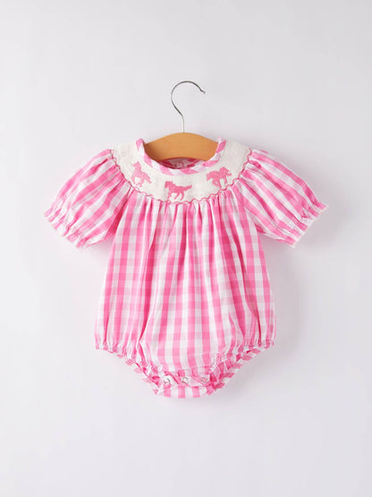 Horse Smocking Girls Romper