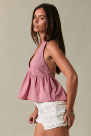 Red Gingham Halter Top