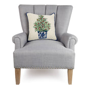 Cream Chinoiserie Tree Hook Pillow