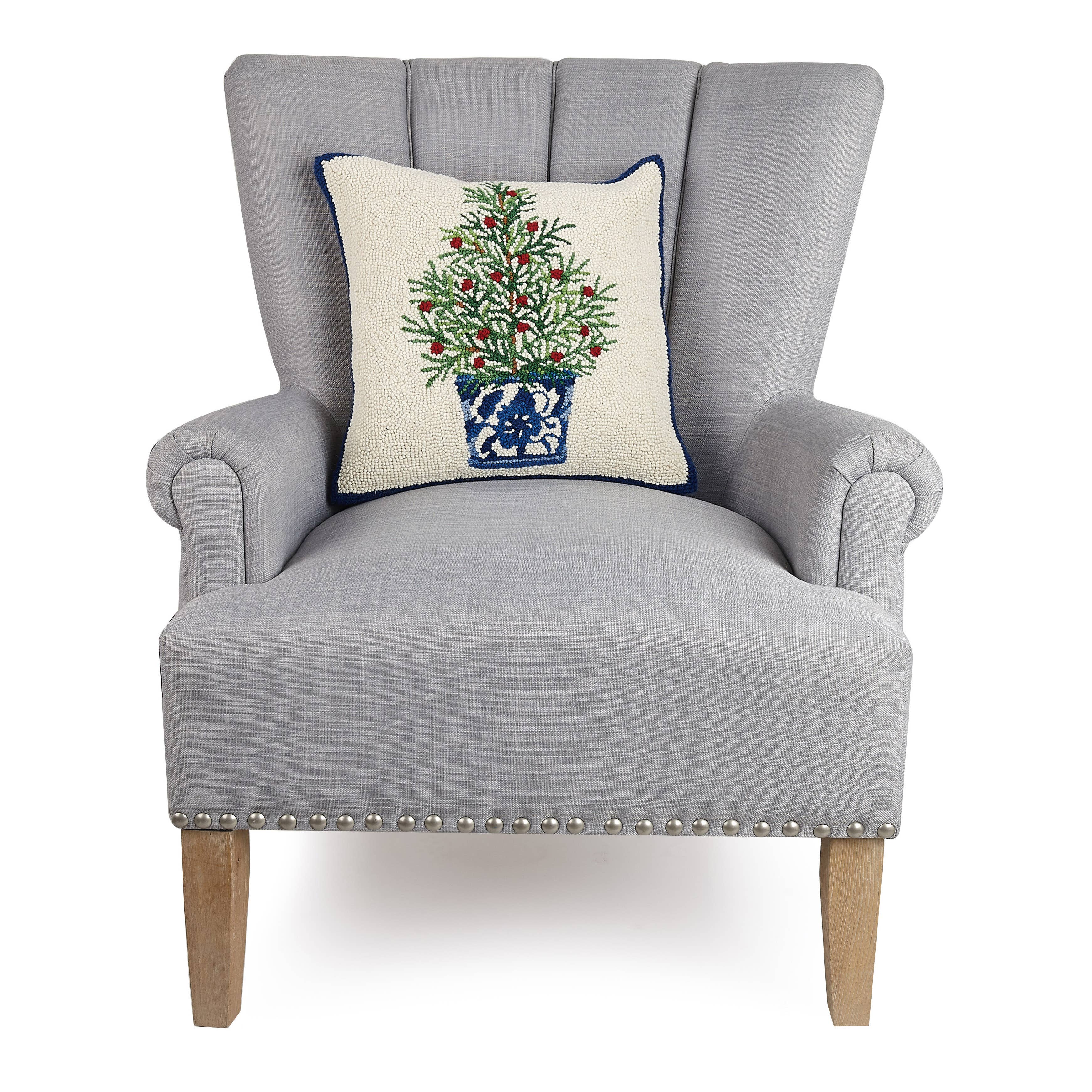 Cream Chinoiserie Tree Hook Pillow