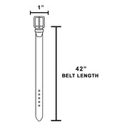 Black Solid Rectangle Buckle Leather Belt
