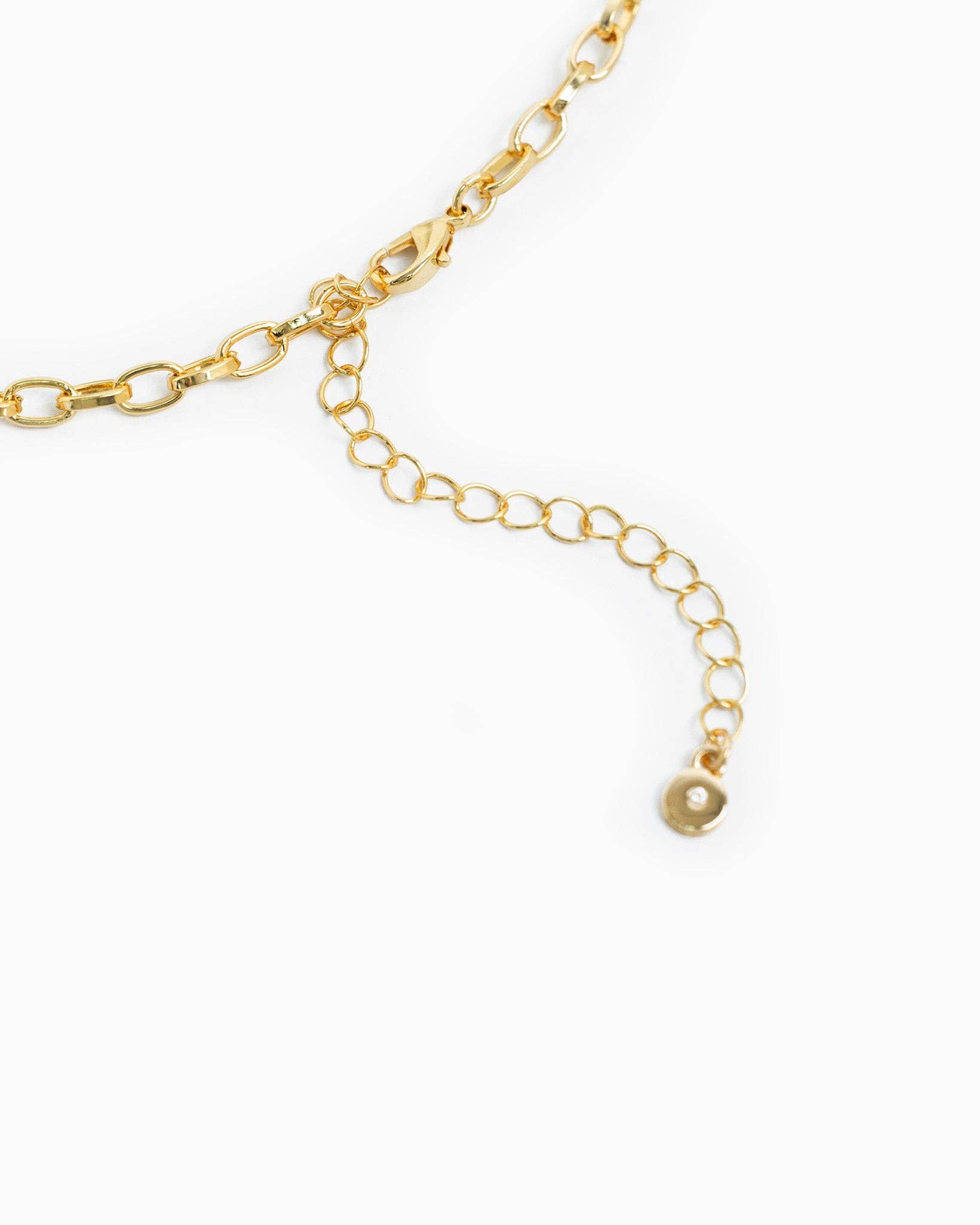 Pave Cross U Link Chain Necklace