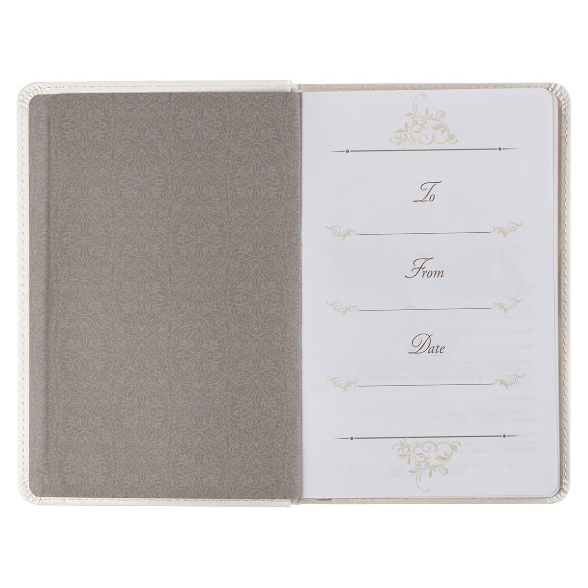 Mr. & Mrs. Devotional White Faux Leather
