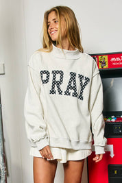 Gray Pray Polka-Dot Mockneck