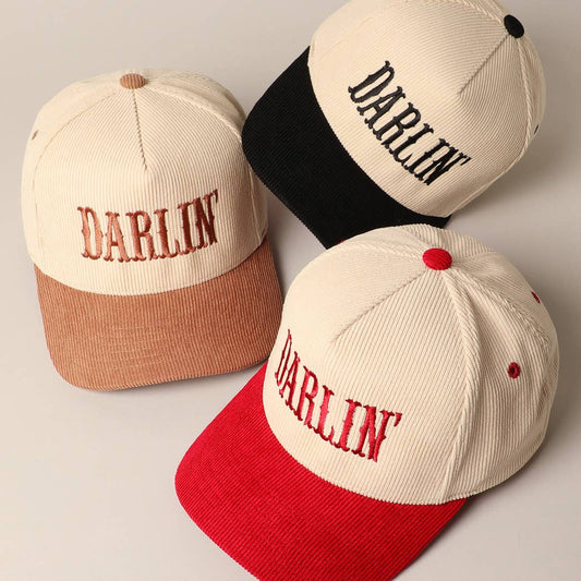 DARLIN' Corduroy Trucker Baseball Cap