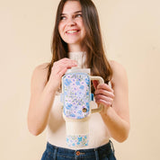 Blue Floral Tumbler Boot