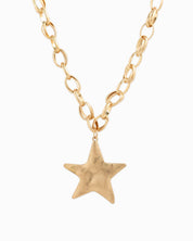 Large Hammered Star Necklace