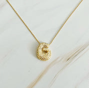 Crystal Bubble Initial Necklace: C