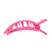 Flat Square Hair Clip | Large | Paradise Pink showing bendable teeth for a secure yet gentle hold