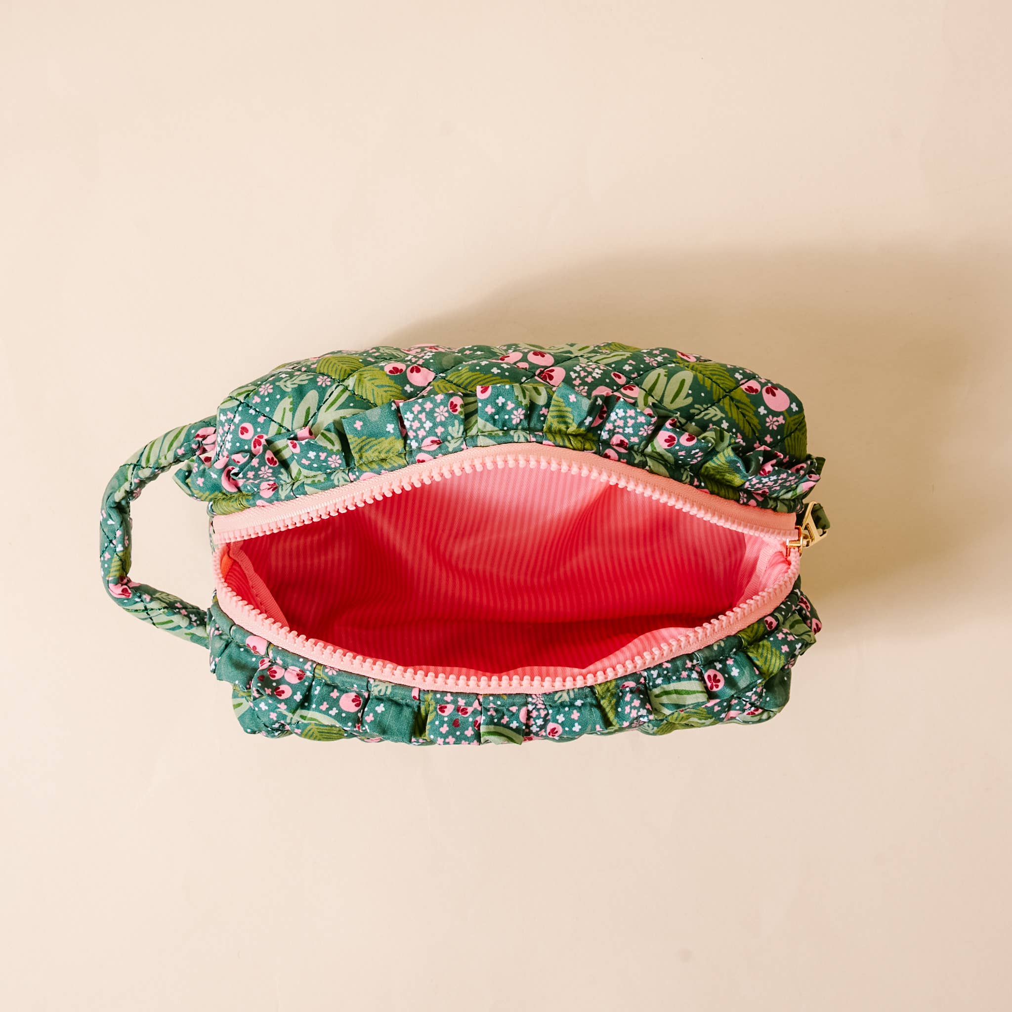 Essentials Quilted Cosmetic Pouch-Jolly Sprig