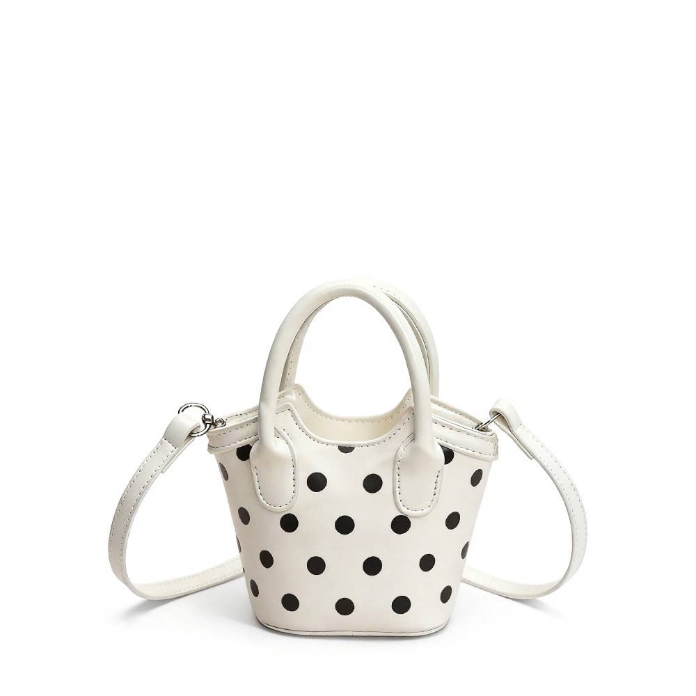 Polka Dot Patent Mini Bucket Tote