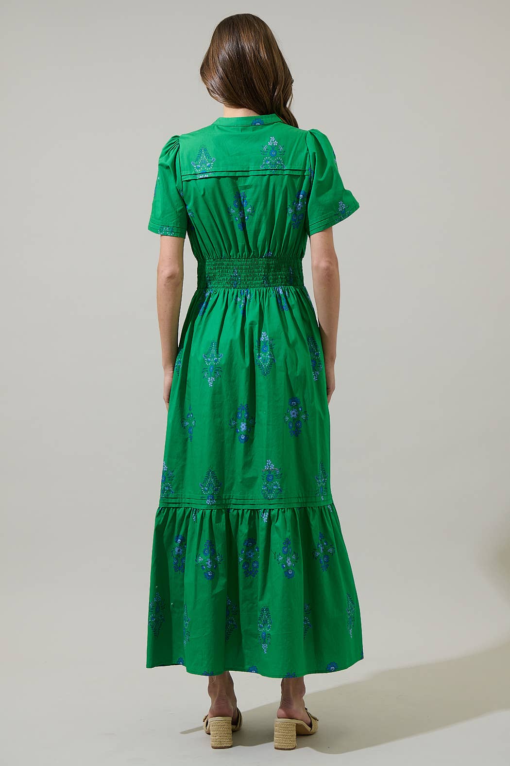 Halina Floral Belraj Poplin Maxi Dress