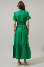 Halina Floral Belraj Poplin Maxi Dress