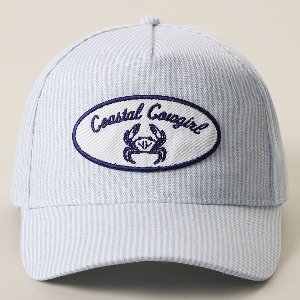 Coastal Cowgirl Crab Patch Seersucker Trucker Hat