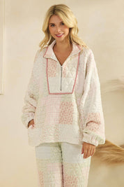 Floral Quilted Quarter Zip