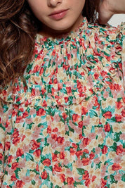 Aurora of Ruffle Short Sleeve Blouse