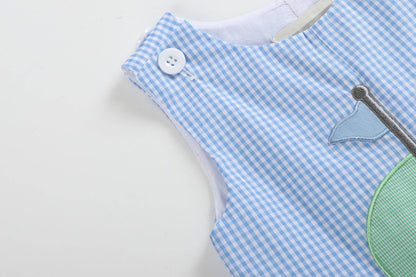 Blue Gingham Golf Hole Shortall Boys