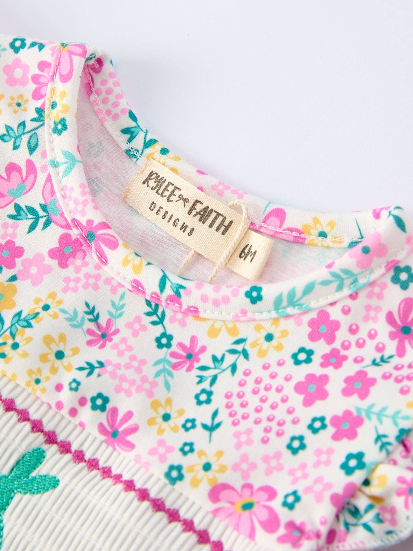 Pink Easter Floral Bunny Baby Girl Romper