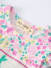 Pink Easter Floral Bunny Baby Girl Romper
