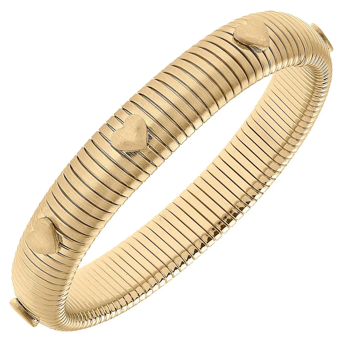 Gold Heart Watchband Bangle