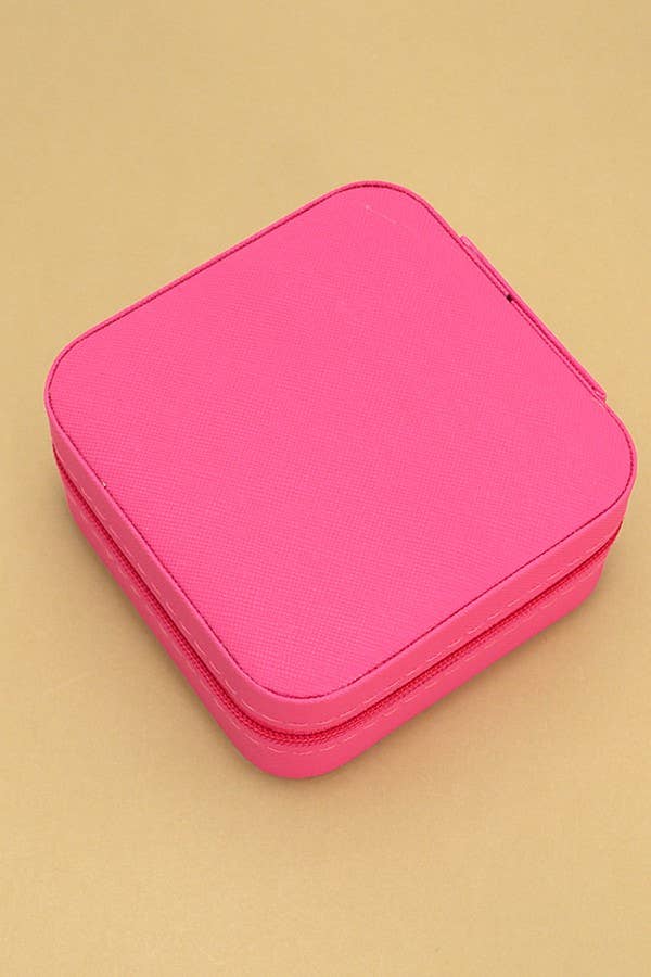 Fuchsia Jewelry Organizer Travel Case