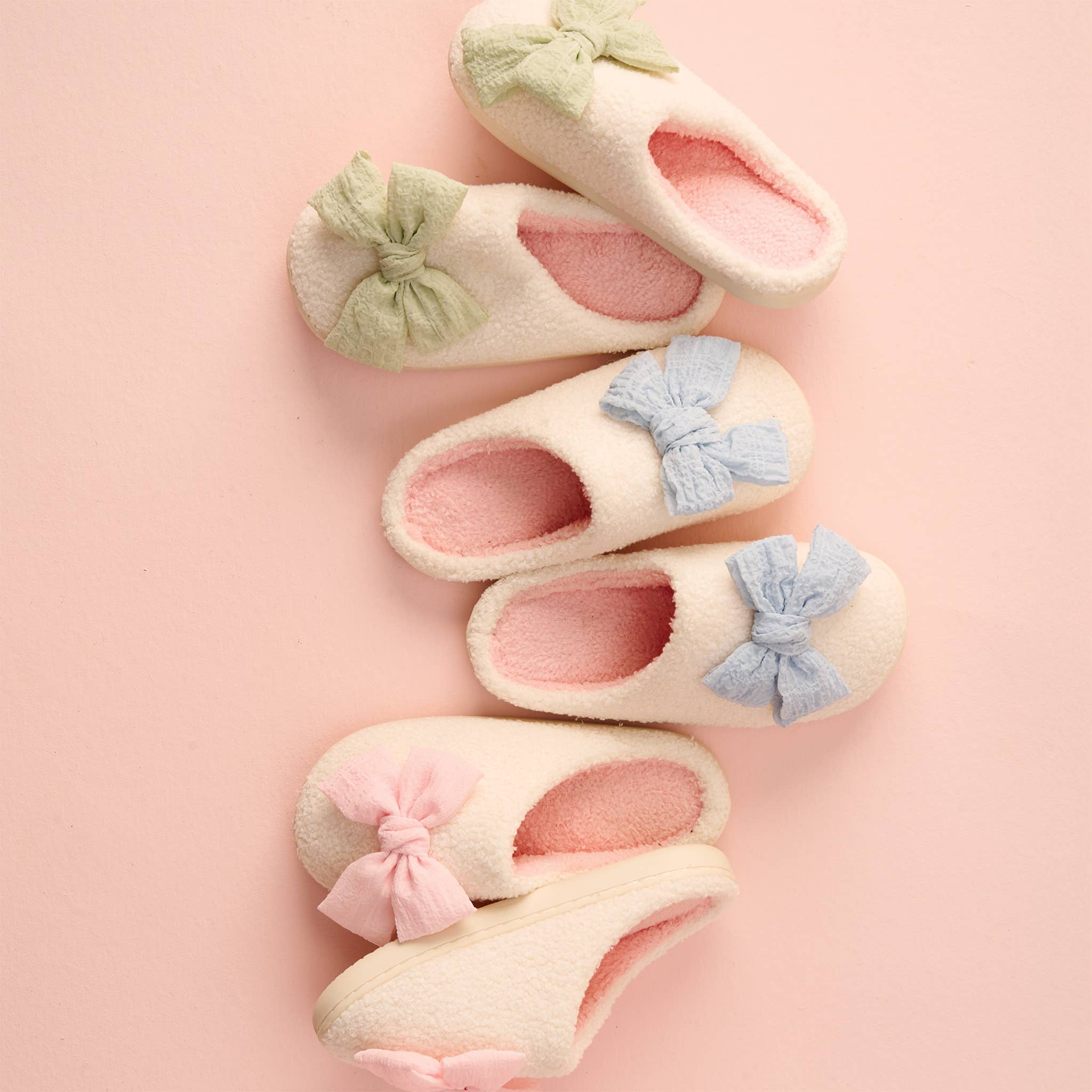 Fuzzy Slippers-Betty Bow Blush