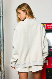 Gray Pray Polka-Dot Mockneck