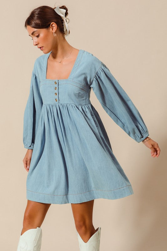 Denim Babydoll Dress