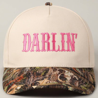 Camo DARLIN' Embroidery Trucker Hat