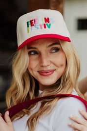 Red Feeling Festive Christmas Trucker Hat — view 3