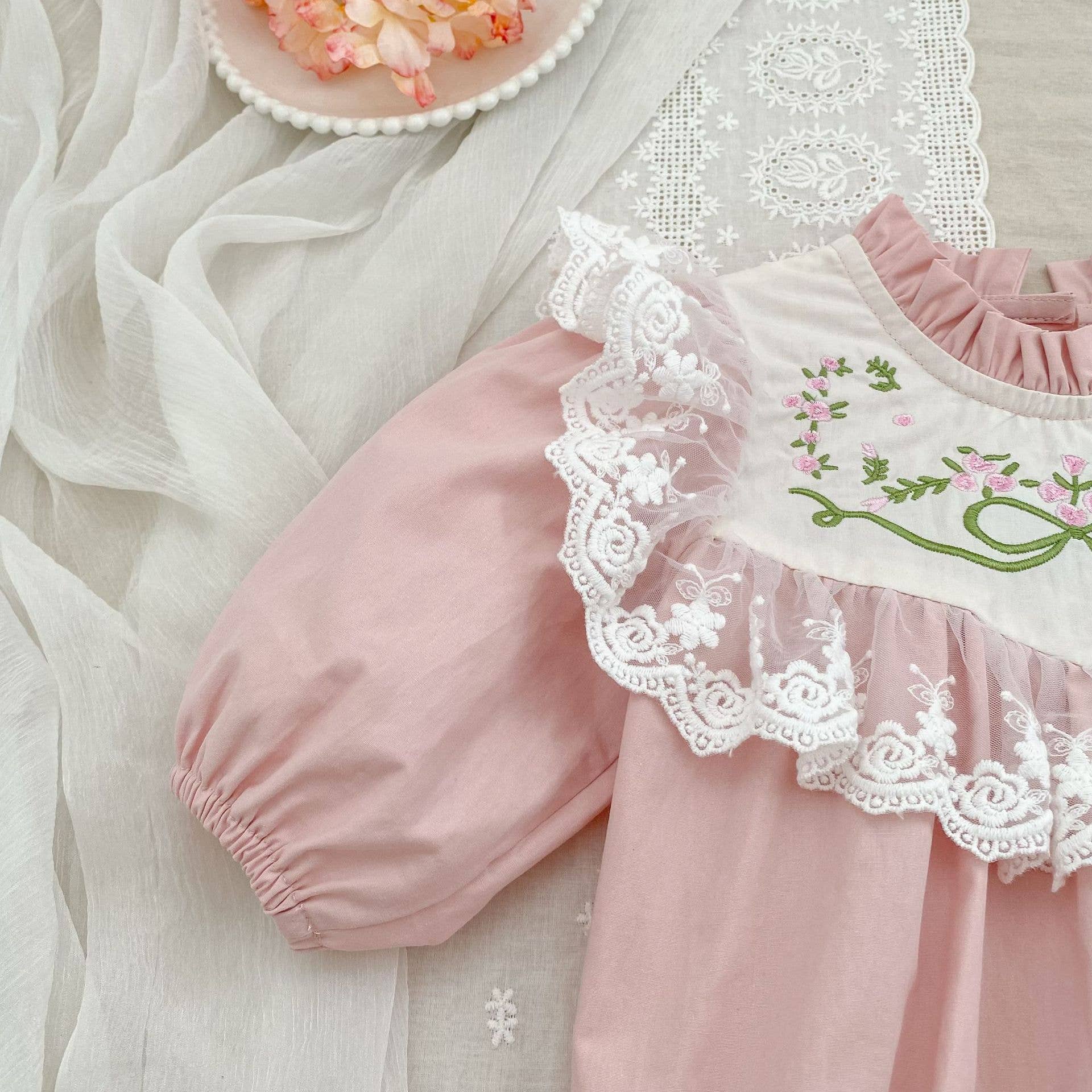 Pink Embroidered Dress & Romper from Ninety Nine Boutique