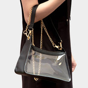 Transparent Hand Bag / Baguette Bag / Crossbody Bag
: Silver