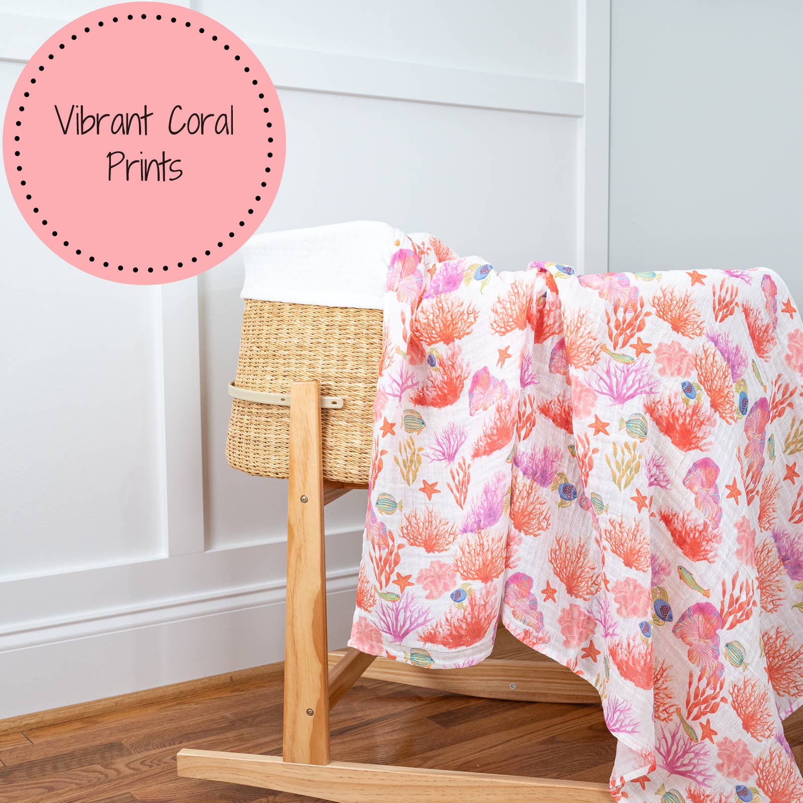 Under The Sea Beautiful Coral Baby Swaddle Blanket