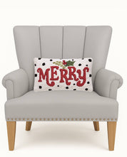 White Polka Merry Hook Pillow